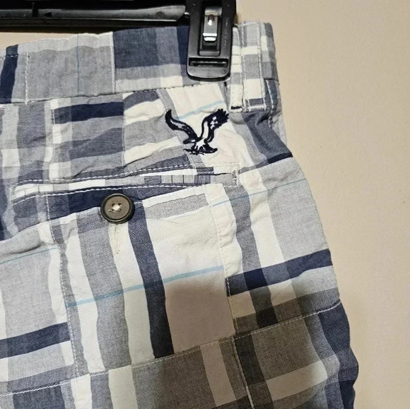 American Eagle Outfitters Patchwork Shorts Men's Size 28 Multicolored Plaid - Picture 7 of 7